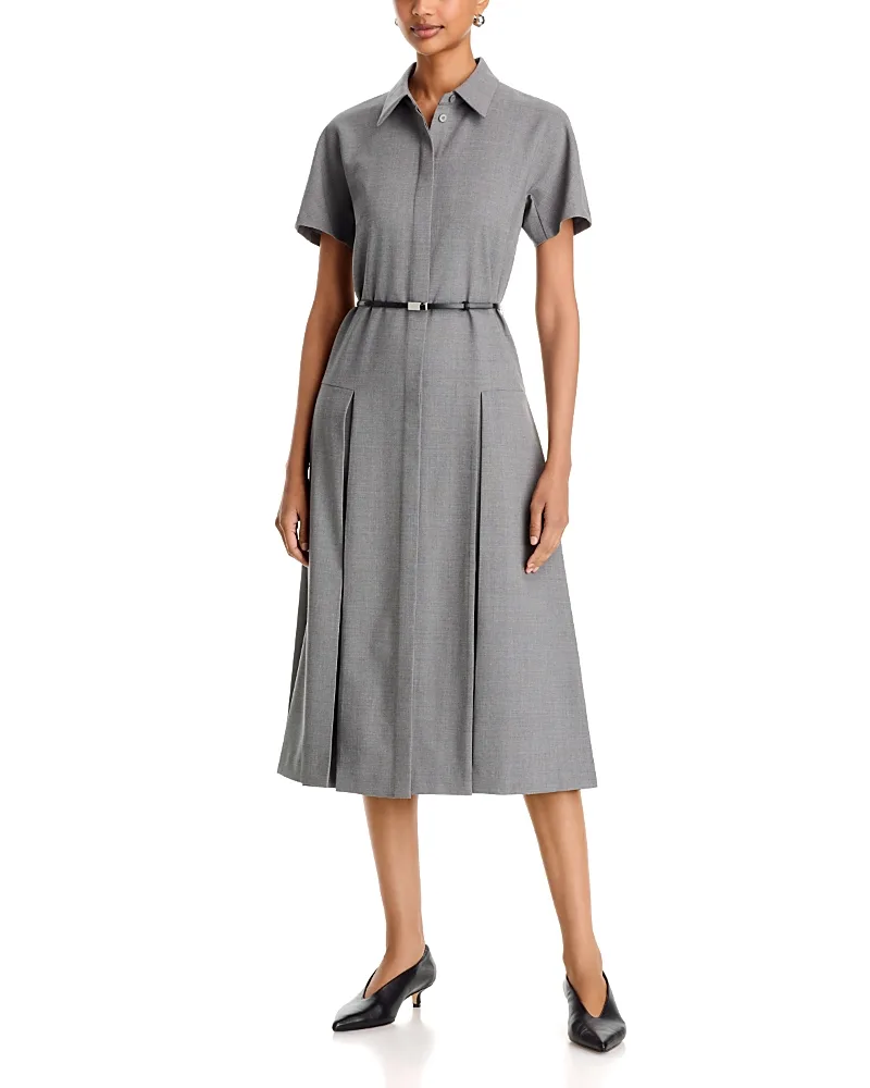 Lafayette 148 New York Belted Pleated a Line Dress by Lafayette 148 New York
