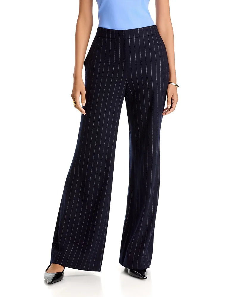 Lafayette 148 New York Lafayette Pinstripe Wool Jersey Flare Pant by Lafayette 148 New York