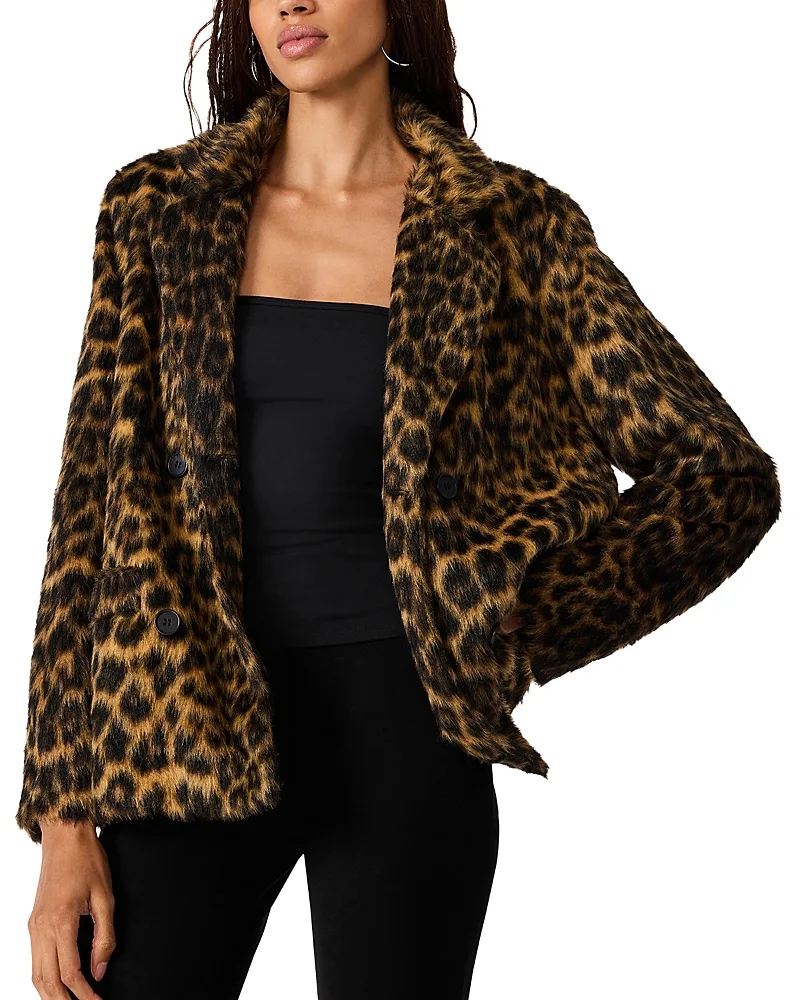 Steve Madden Madley Faux Fur Notch Collar Jacket by Steve Madden
