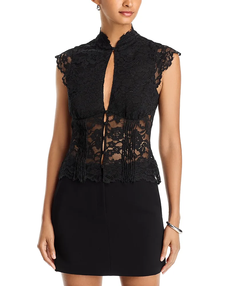 Ara Lace Keyhole Top by Guizio
