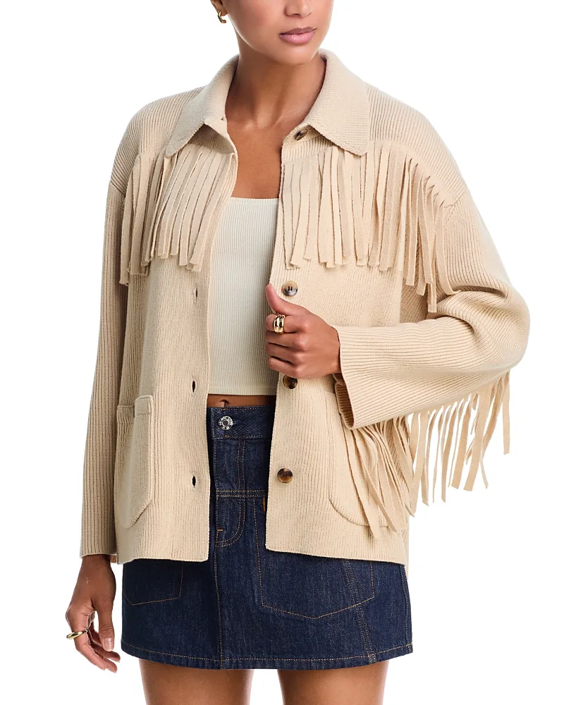 The Western Fringe Sweater Jacket