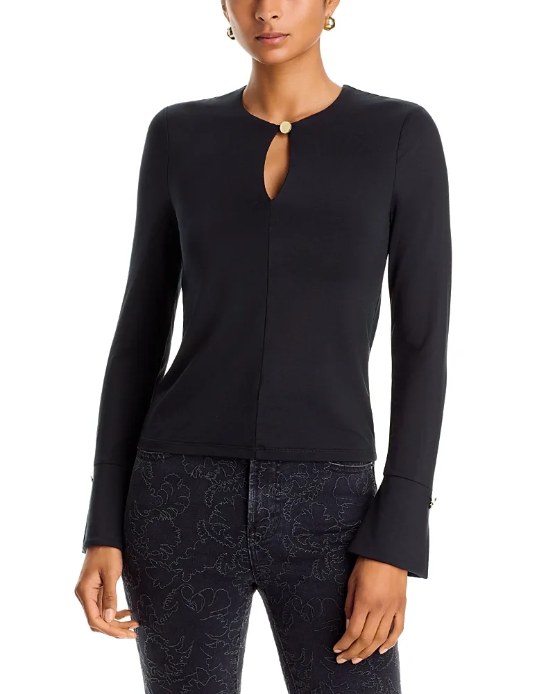 Zyris Keyhole Neck Top by Veronica Beard