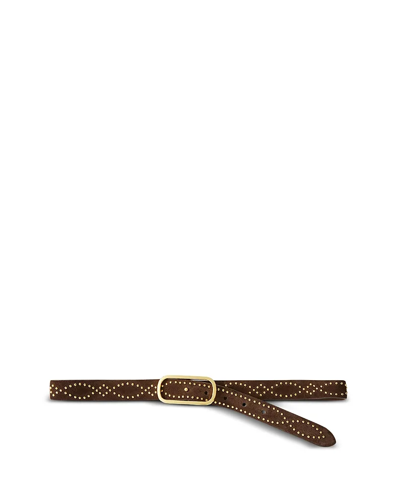Studded Loop Suede Belt by Veronica Beard