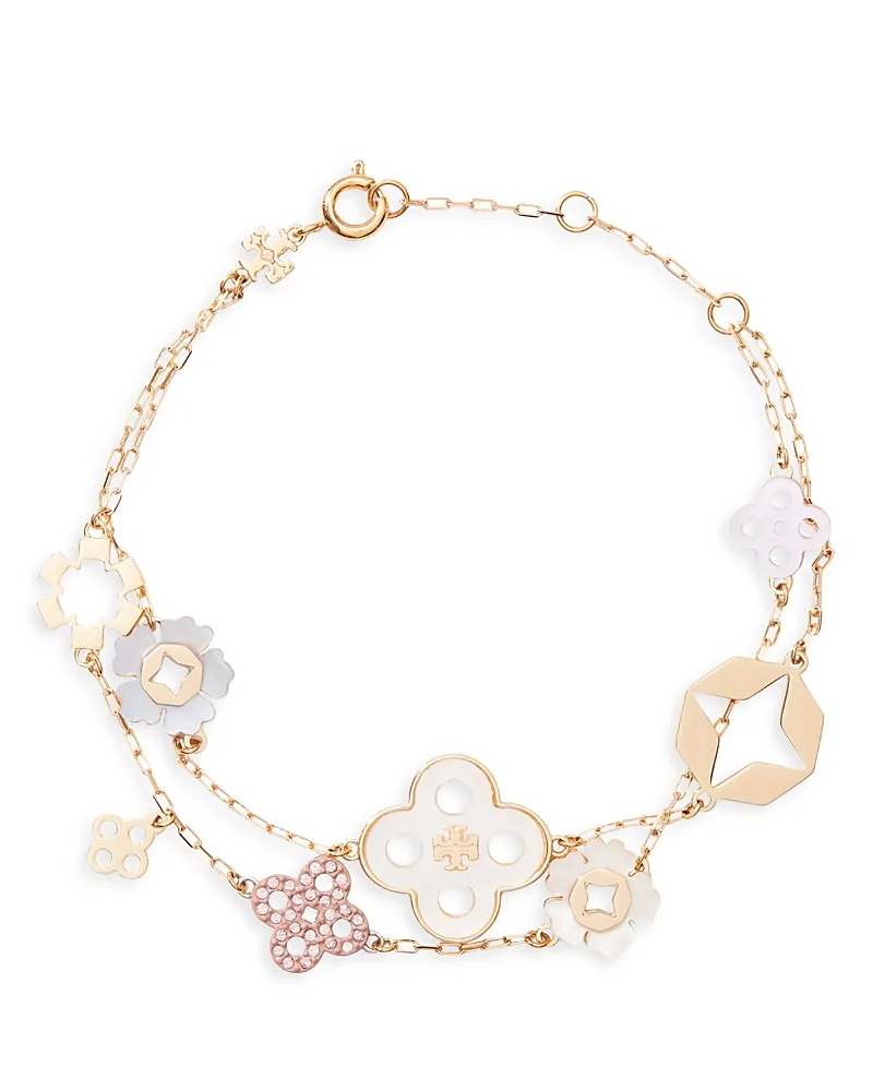 Forget Me Not 18K Yellow Gold Plated Multi Strand Bracelet by Tory Burch