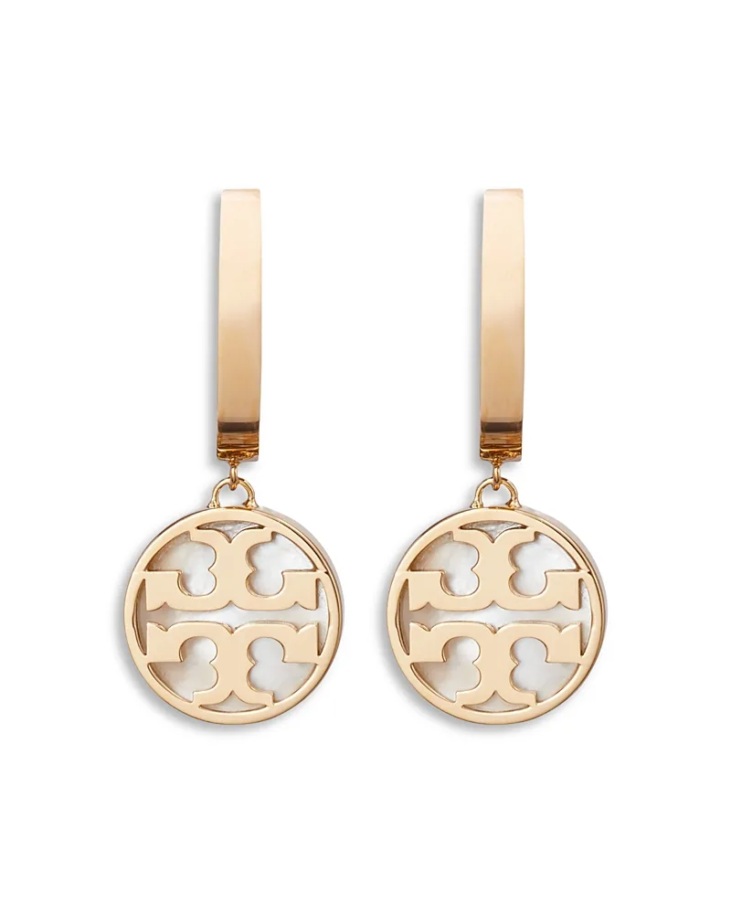 Icon Mother of Pearl Charm Huggie Hoop Earrings