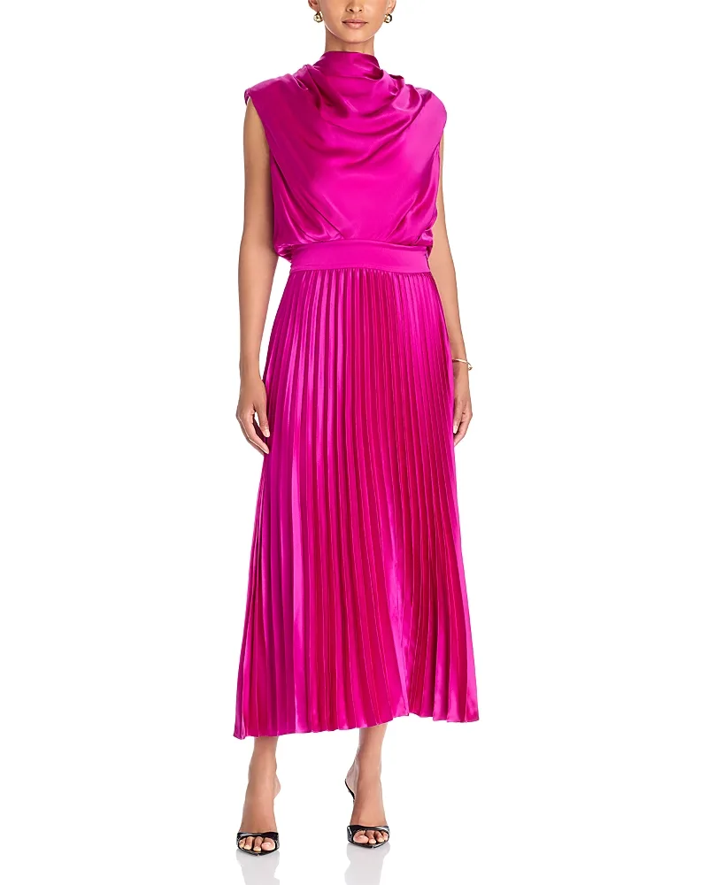 Farah Draped Neck Midi Dress