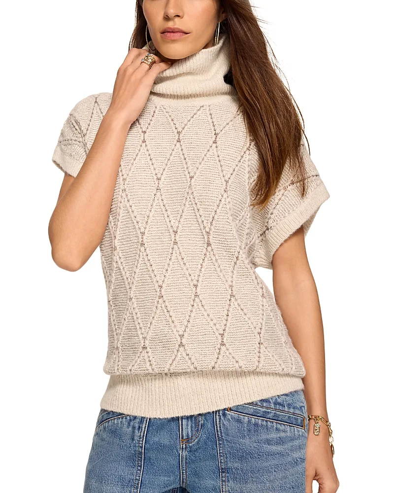 Blair Short Sleeve Turtleneck Sweater by Ramy Brook