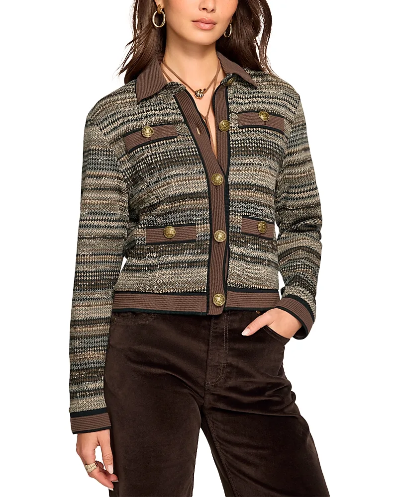 Clara Houndstooth Knit Jacket by Ramy Brook