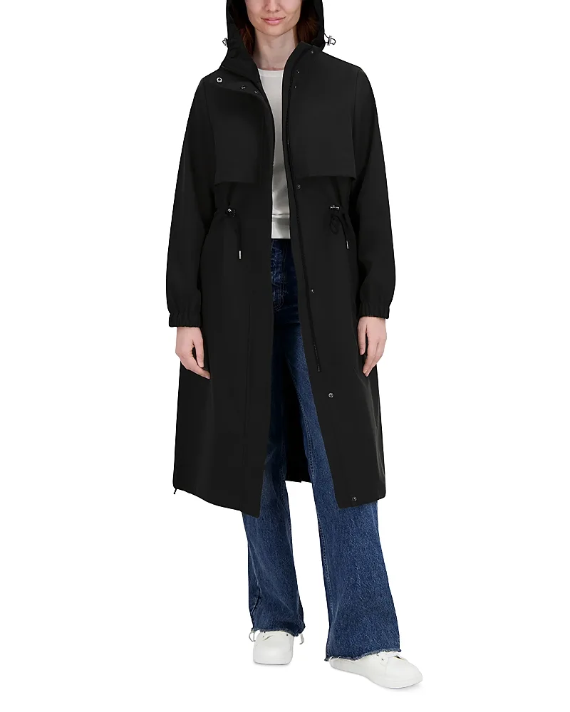 Amelia Hooded Zip Front Coat by Tahari
