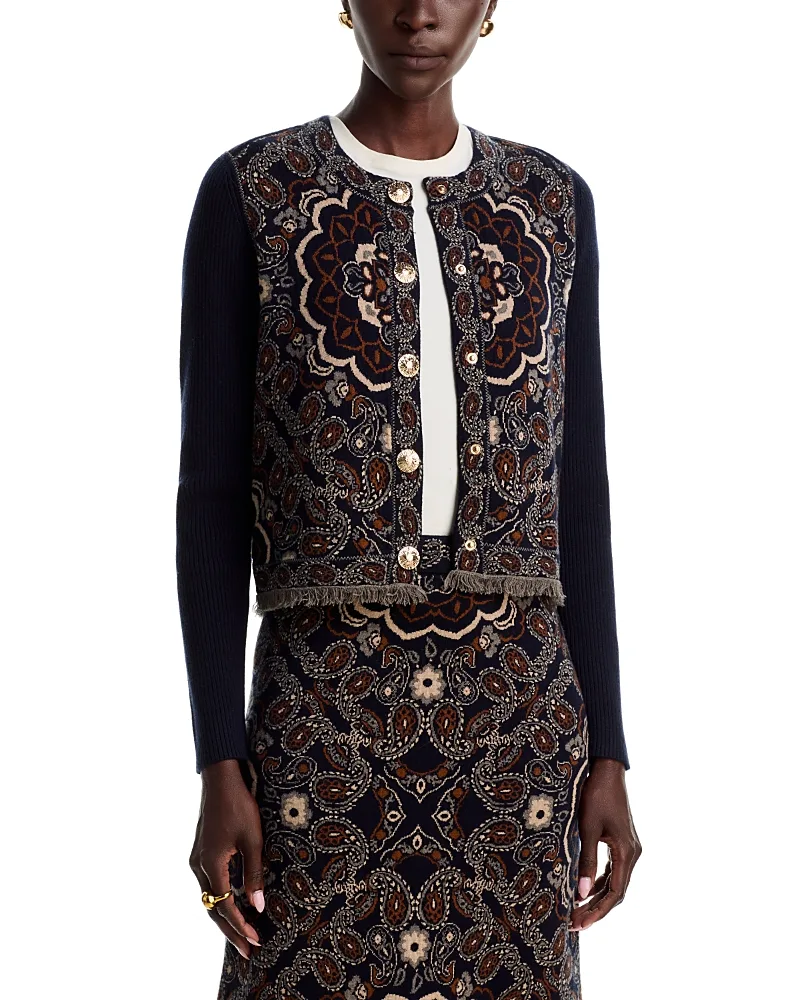 Alesia Merino Wool & Cotton Button Up Jacket by Cara Cara