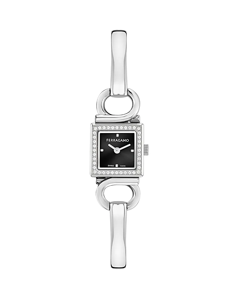Gancio Evo Bangle Diamond Watch, 18mm by Ferragamo