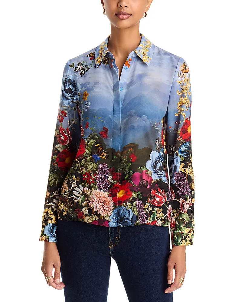 Willa Silk Placket Top by Alice And Olivia