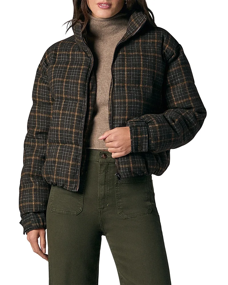 The Bruna Brushed Plaid Puffer Jacket by Joe's Jeans