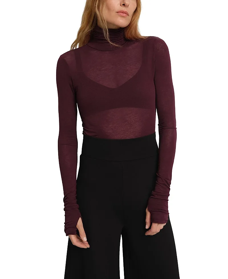 Eloise Sheer Turtleneck Top by Marcella