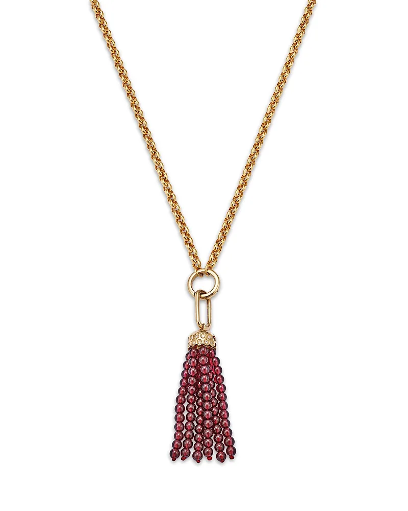 Beaded Garnet & Diamond Accent Pendant Necklace in 14K Yellow Gold by Bloomingdales Fine Collection