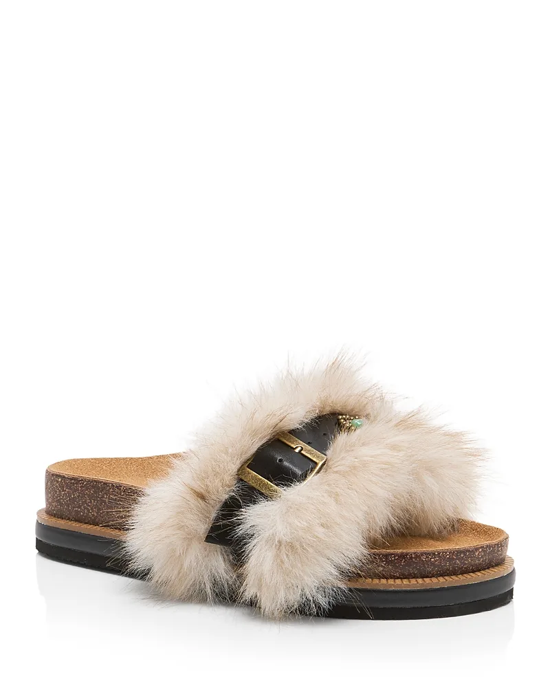 Frankie Faux Fur Slide Sandals
