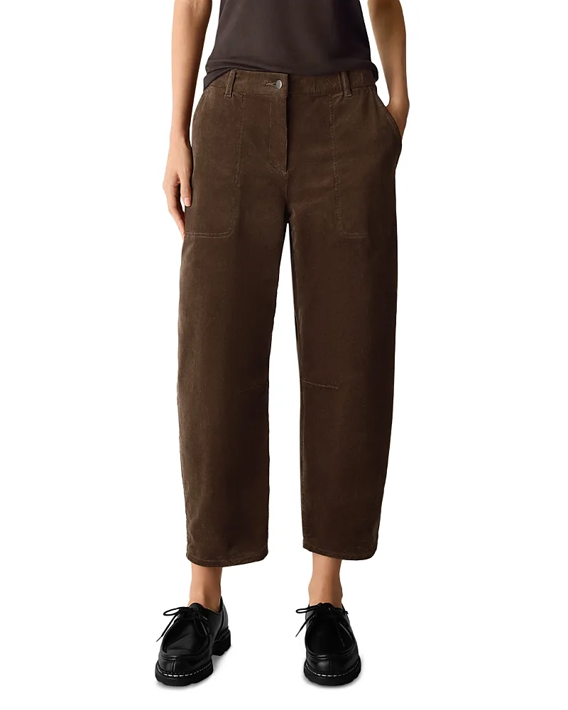 Cotton Stretch Corduroy Ankle Arch Pants by Eileen Fisher