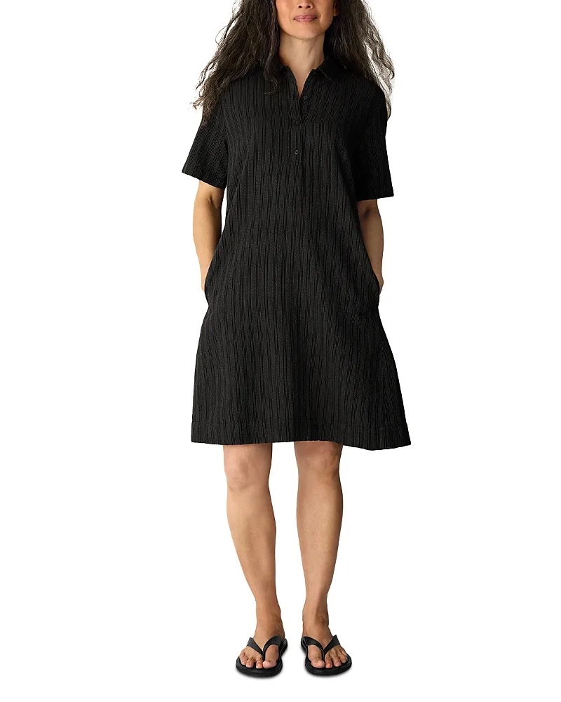 Cotton-Blend Classic Collar Dress by Eileen Fisher