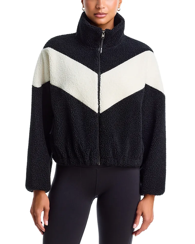 Lottie Sherpa Chevron Full Zip Jacket by Splits59