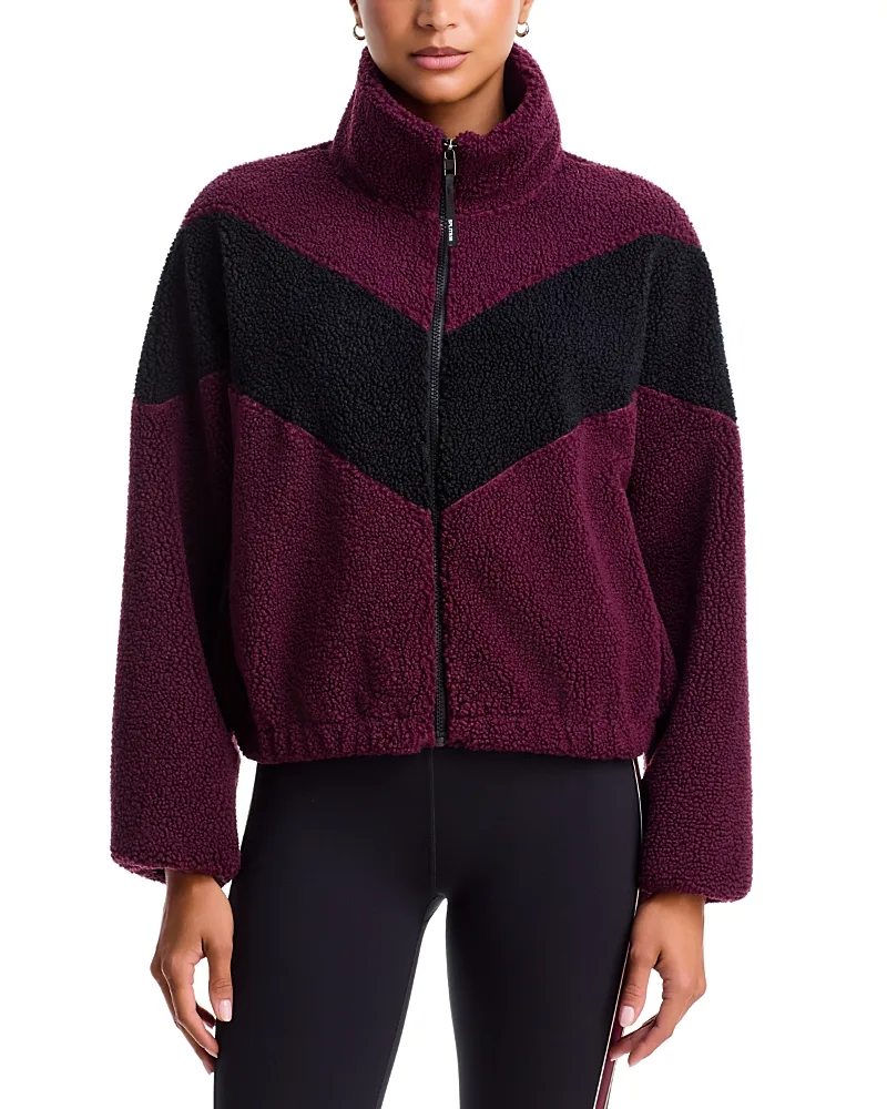 Lottie Sherpa Chevron Full Zip Jacket