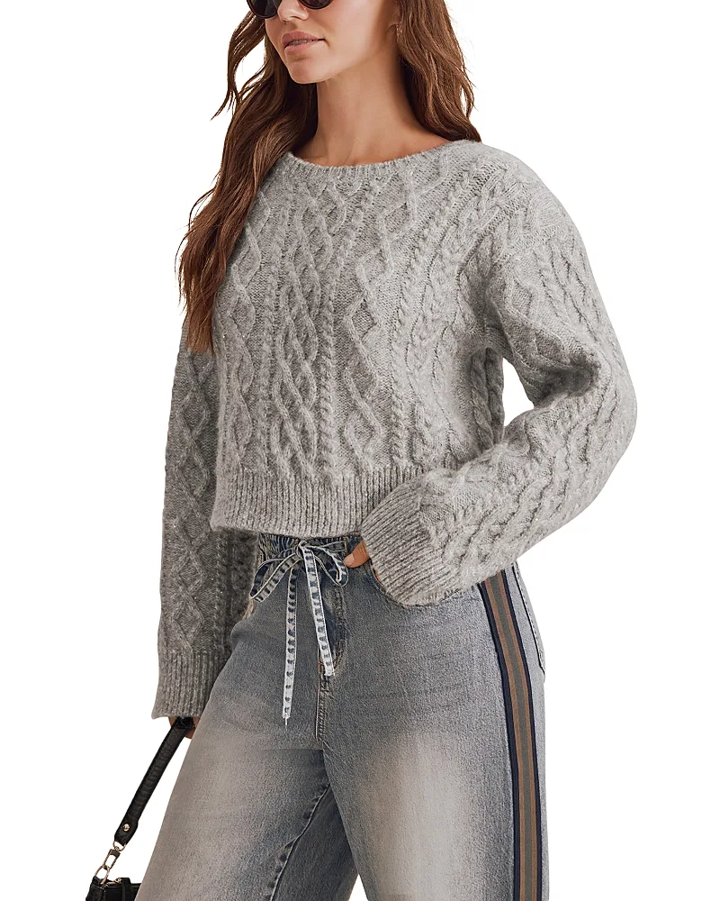 Billie Shimmer Cable Knit Sweater by Splendid