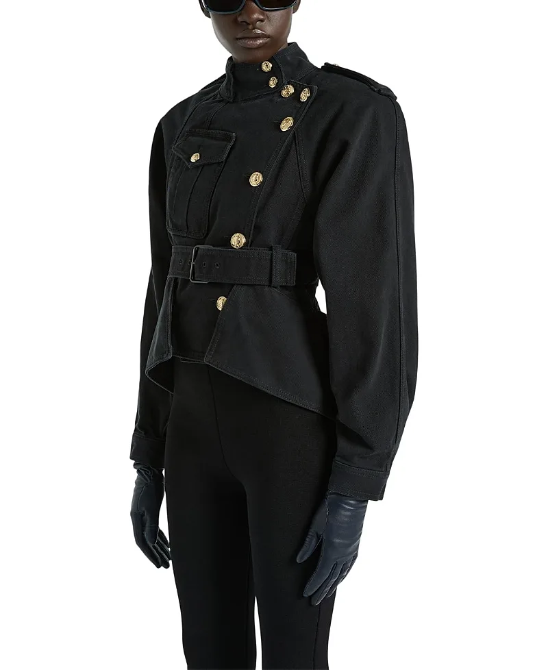 Denim Peplum Jacket by Balmain