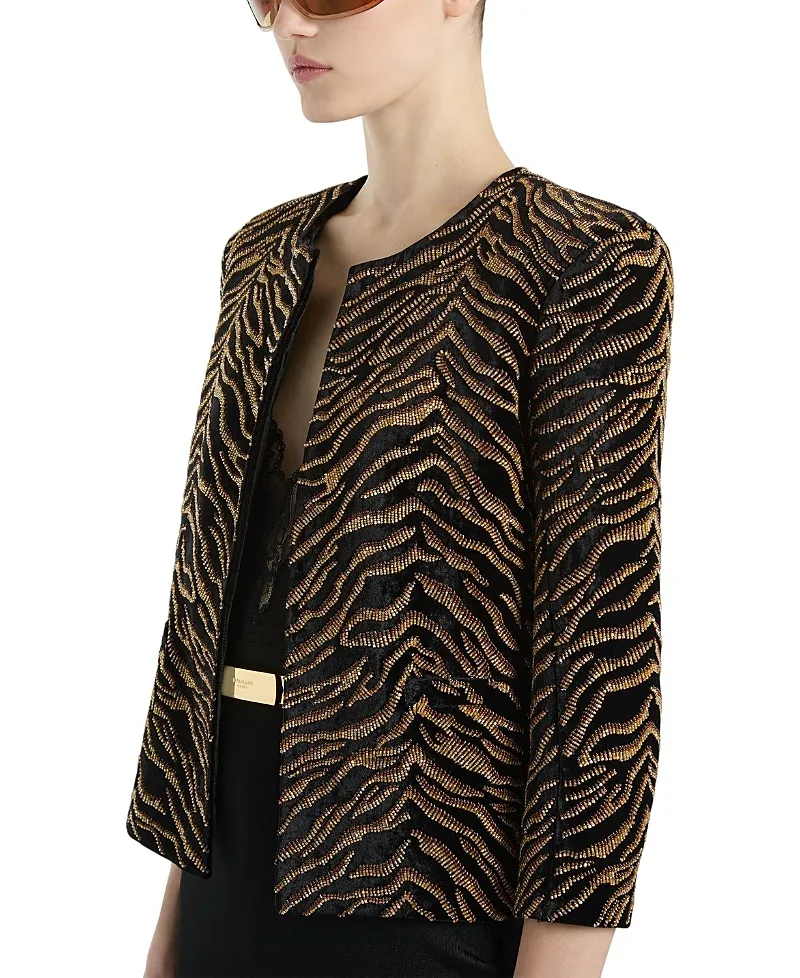 Velvet Jacket with Tiger Embroidery by Balmain