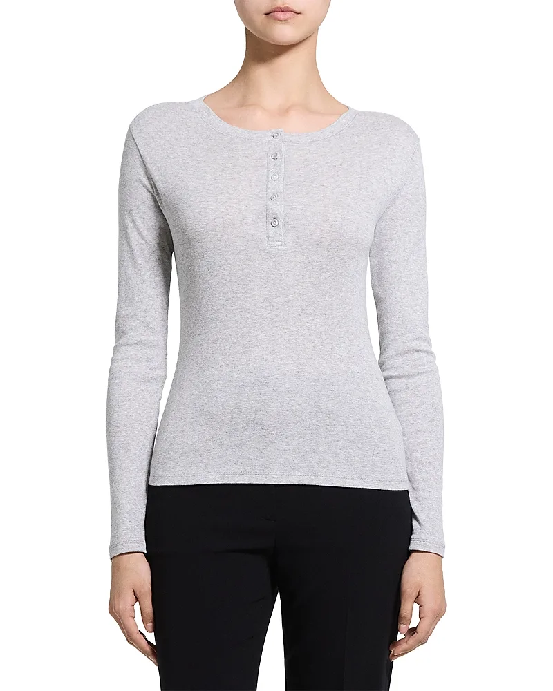 Long Sleeve Henley Top by Theory