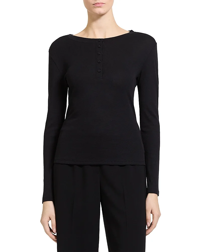 Long Sleeve Henley Top by Theory