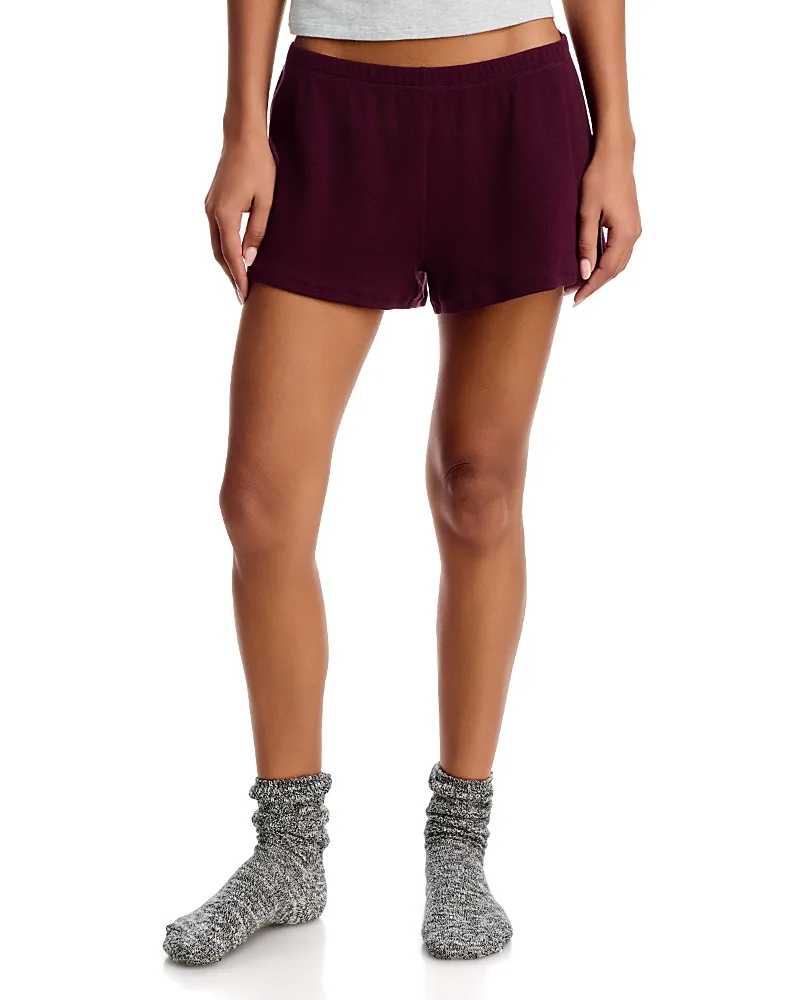 Rib Knit Loose Shorts by Skims