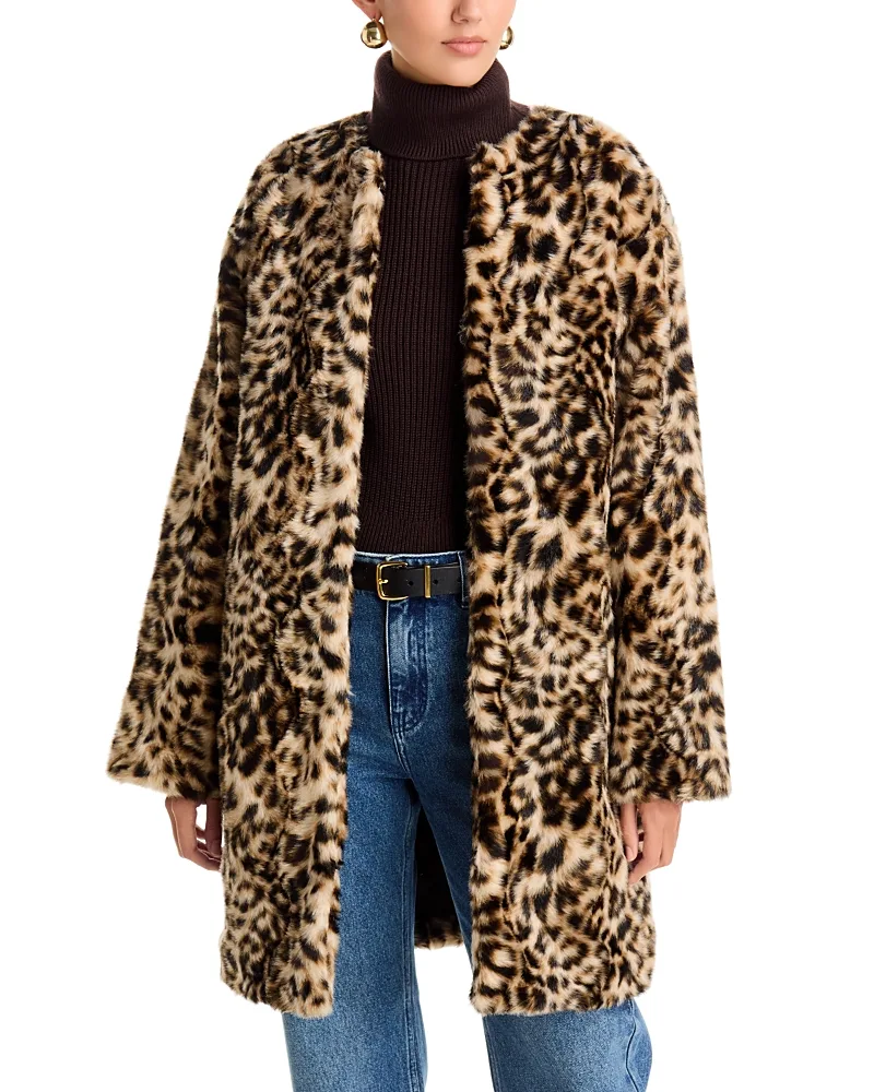 Faux Fur Leopard Print Coat by MICHAEL Michael Kors