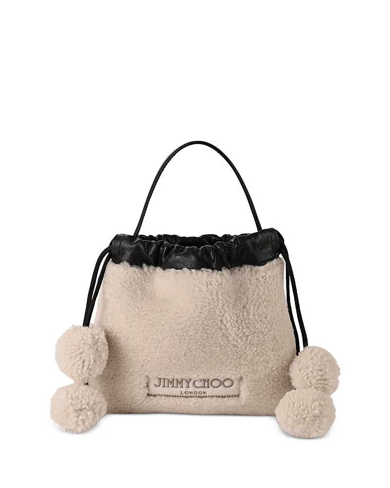Shearling Pom-Pom Pouch by Jimmy Choo
