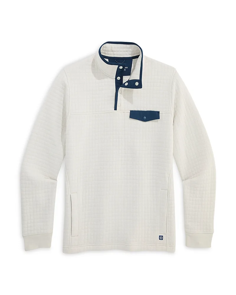 Navigator Relaxed Quarter Snap Sweatshirt - Stone by Vineyard Vines