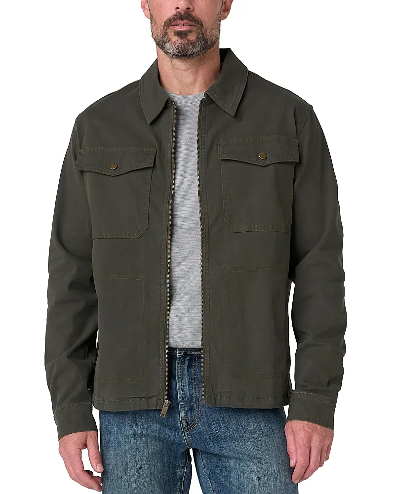 Cotton Blend Zip Pocket Jacket by Liverpool Los Angeles
