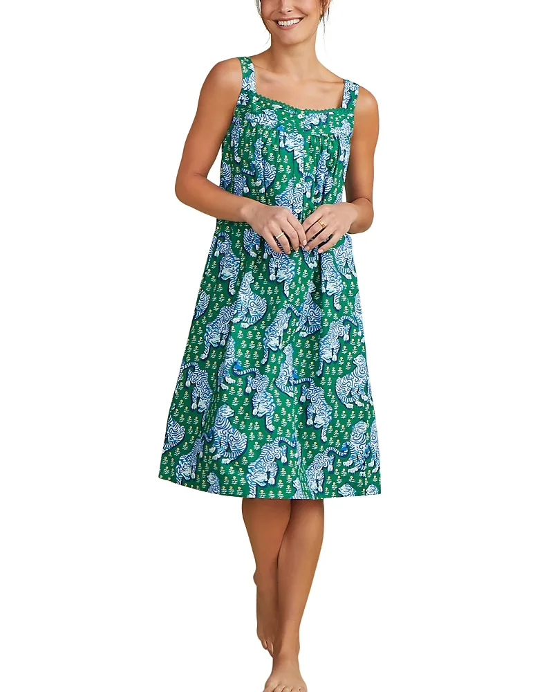 Tiger Queen Back to Bed Cotton Nightgown by Printfresh
