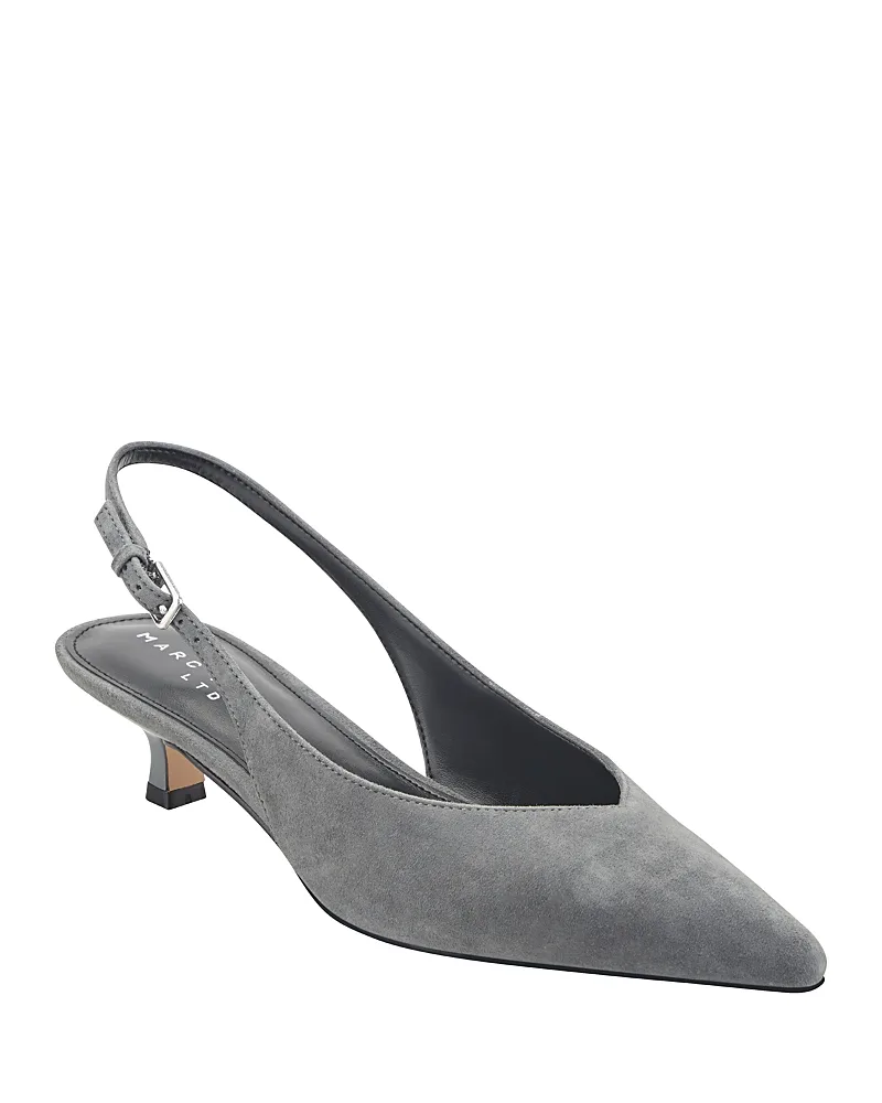 Luciey Pointed Suede Slingback Pumps