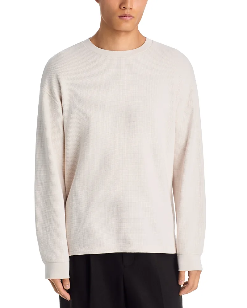 Cotton Waffle Textured Long Sleeve Tee by FRAME