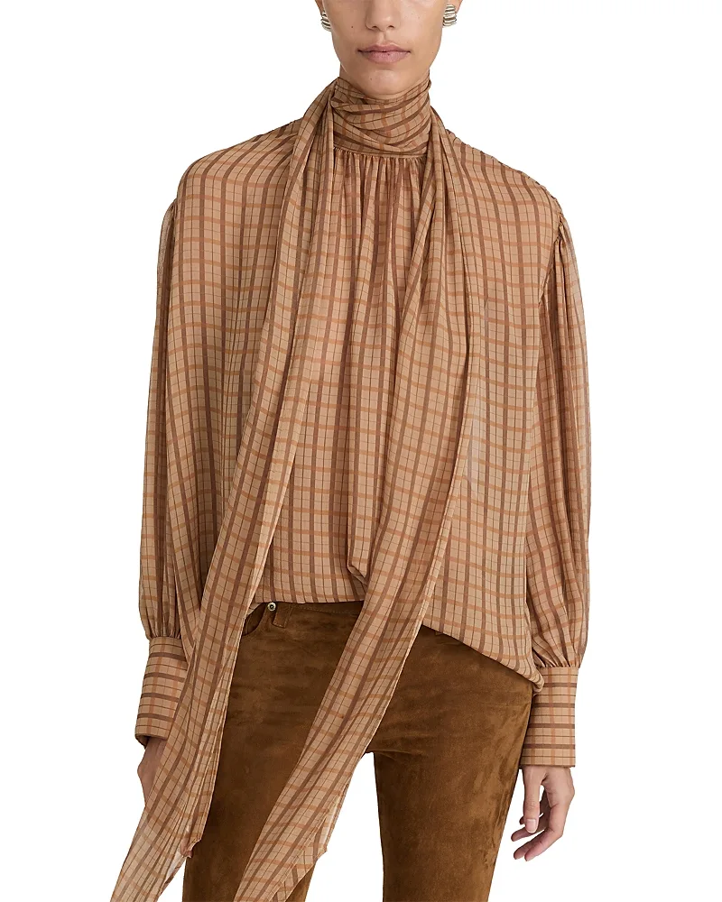 The Lantern Silk Scarf Blouse by FRAME