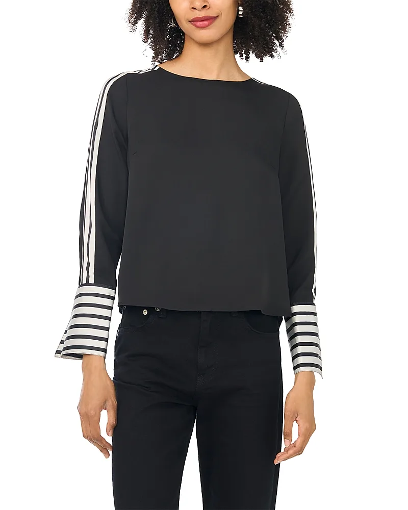 Boat Neck Extended Cuff Shirt by Vince Camuto