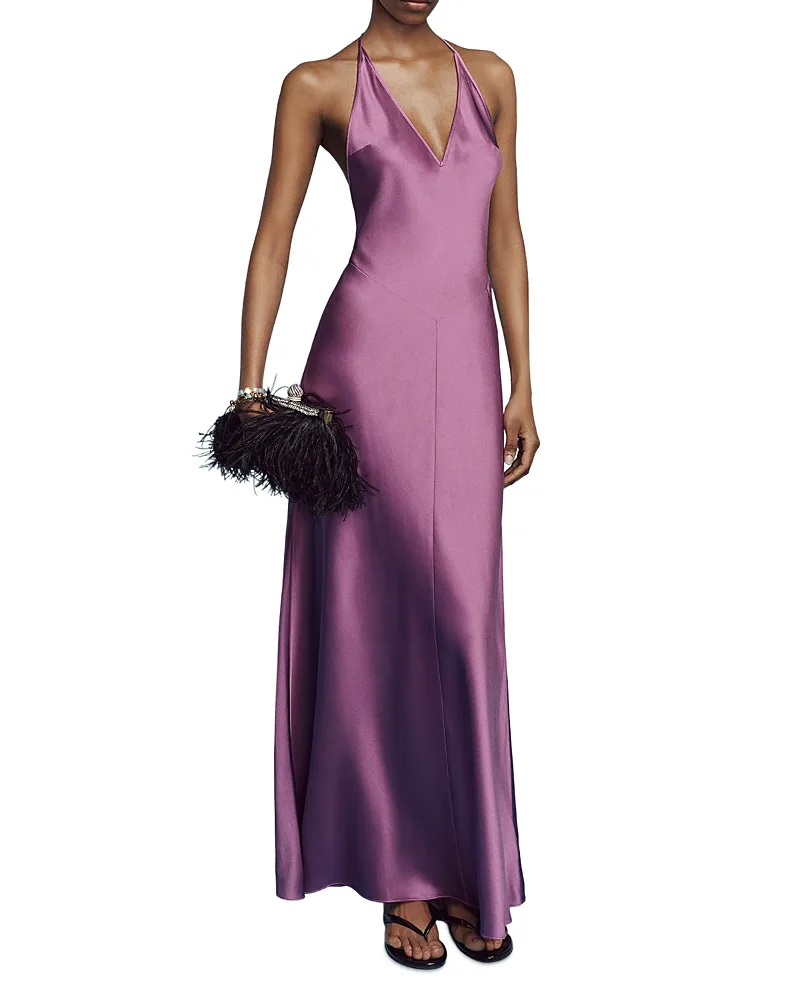 Lara V Neck Silk Dress by Reformation