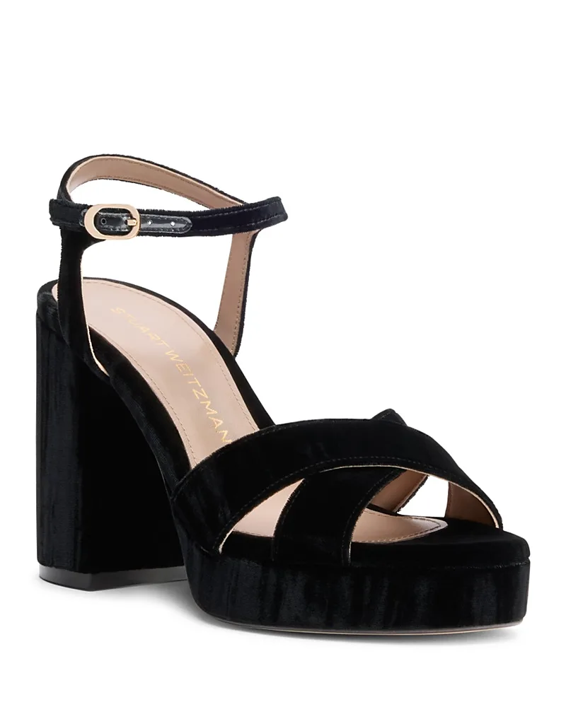 Dayna Velvet Platform Sandals