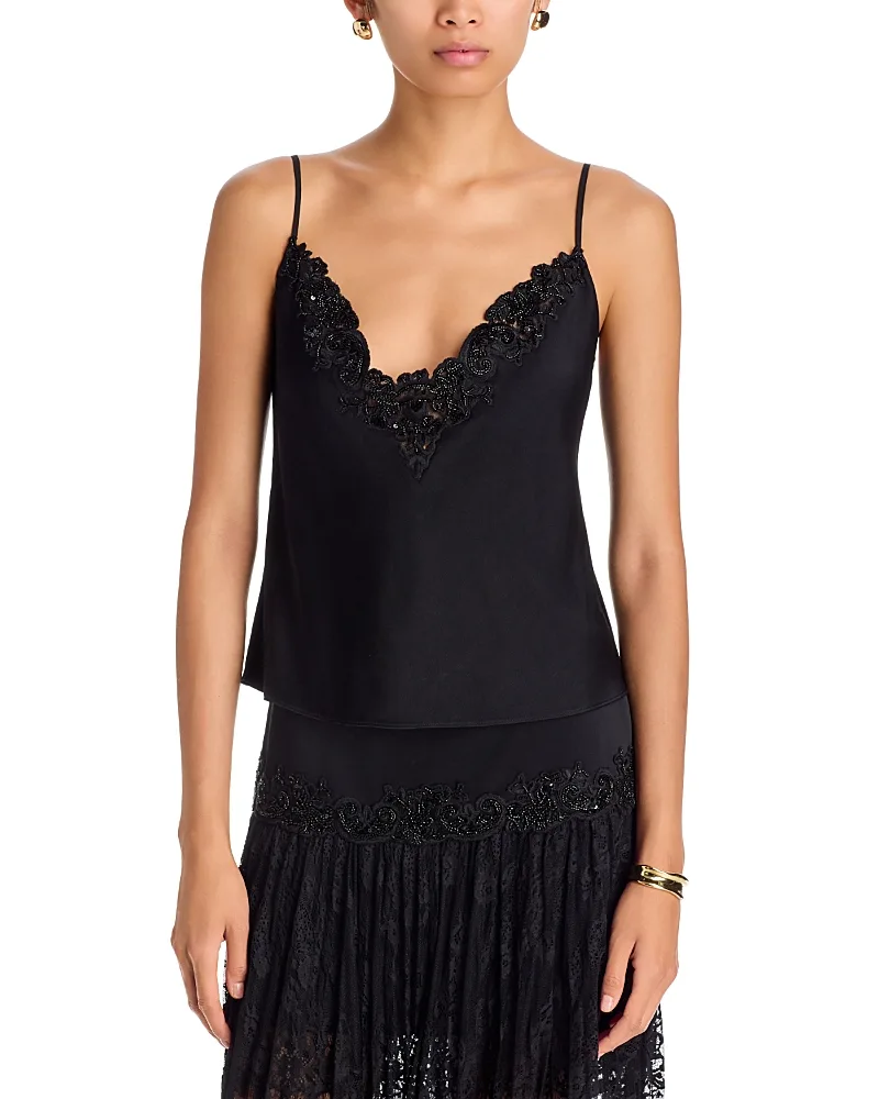 Camille Lace Trim Satin Camisole