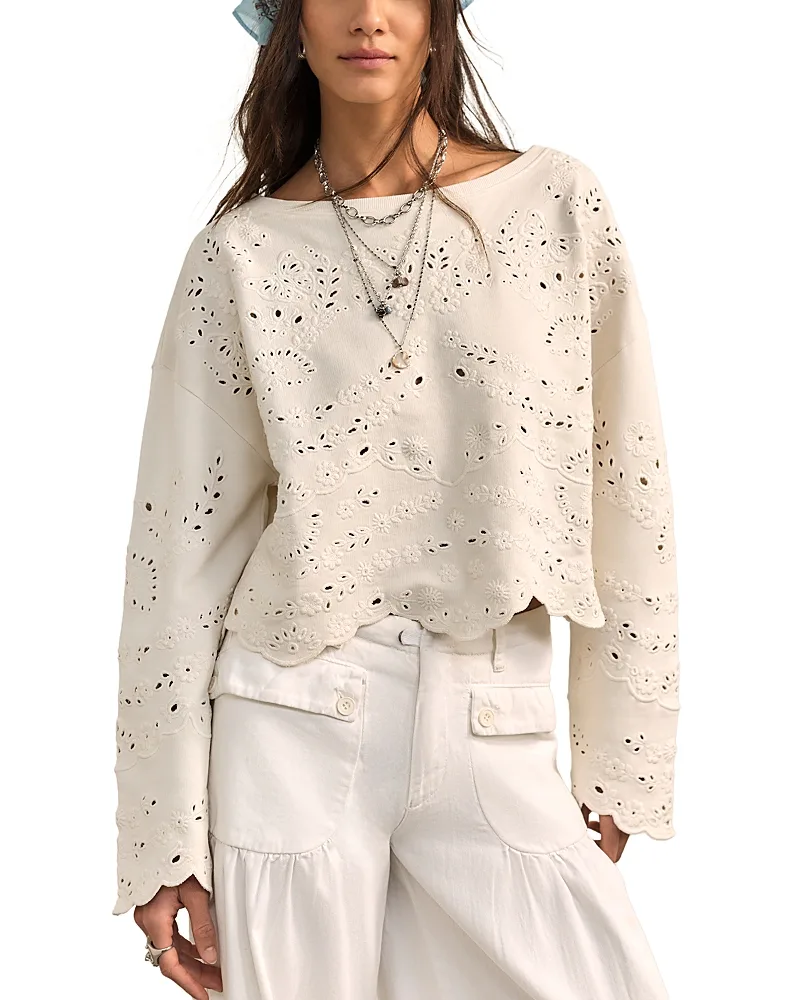 Iris Cotton Eyelet Sweatshirt by Free People