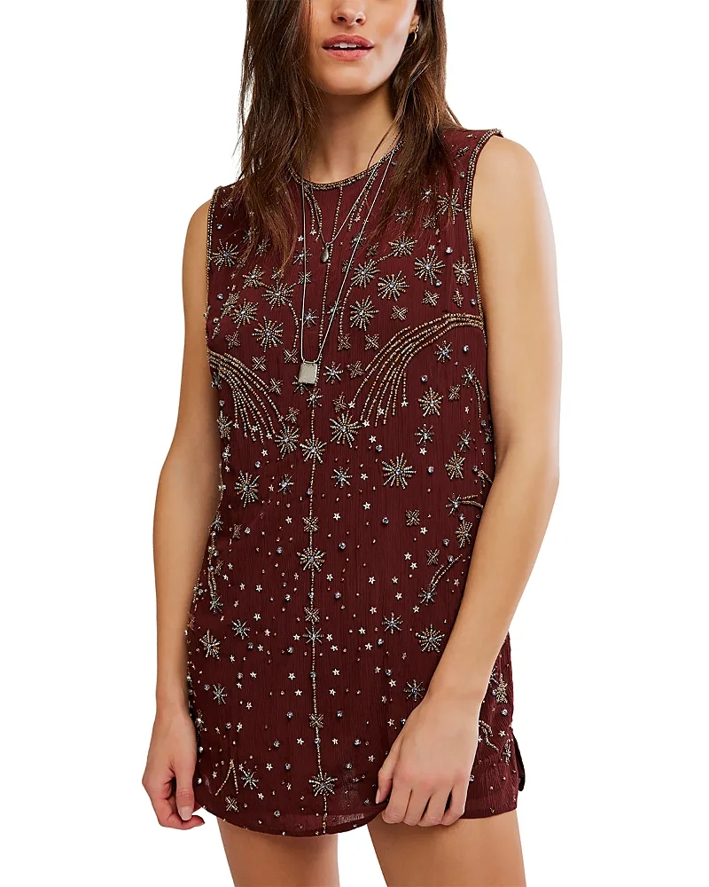 Brighter Days Embellished Mini Dress by Free People