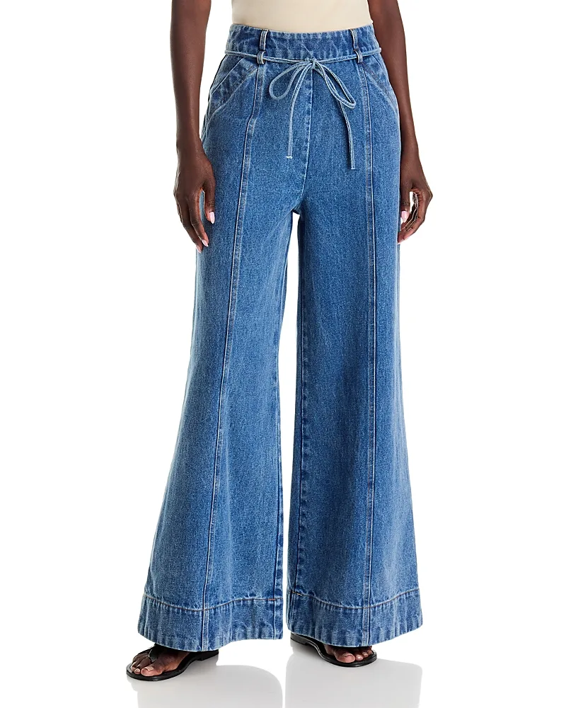 Adelin Cotton Wide Leg Denim Pants