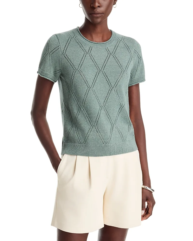 Cotton Diamond Stitch Round Neck Sweater by Tommy Bahama