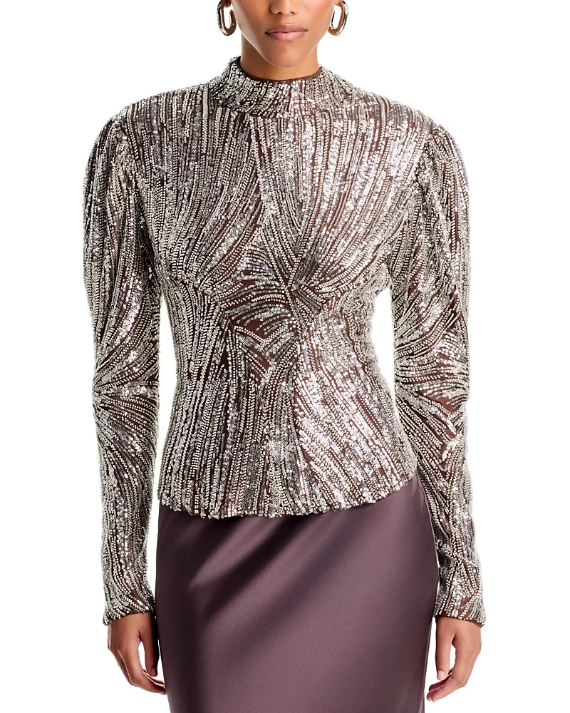 Sequin Long Sleeve Top by Rabanne