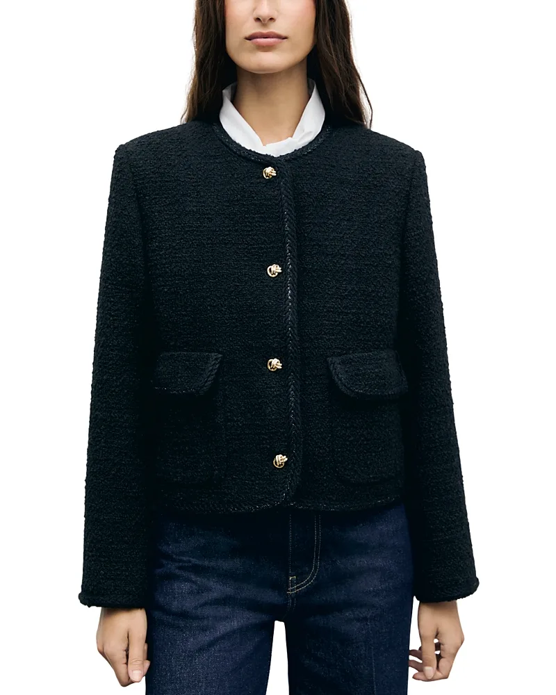 Judye Tweed Button Front Jacket by Gerard Darel
