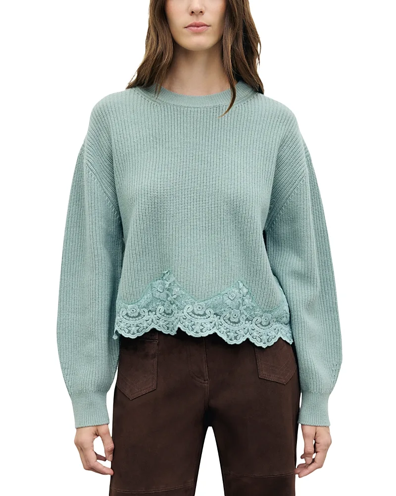 Riviera Wool Lace Hem Sweater