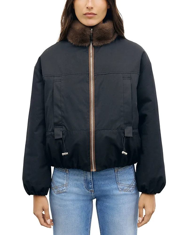 Aurora Faux Fur Trim Jacket by Gerard Darel